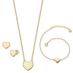 Set (Armband+Kette+Ohrstecker) Sterling Silber gelbgold