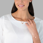 Set (Armband+Kette+Ohrstecker) Sterling Silber roségold