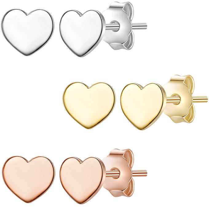 3er Set Ohrstecker Sterling Silber tri-Color