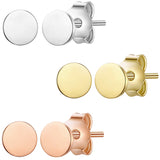 3er Set Ohrstecker Sterling Silber tricolor
