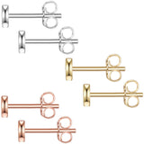 3er Set Ohrstecker Sterling Silber tricolor
