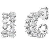 Creolen Sterling Silber Zirkonia weiß