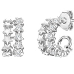 Creolen Sterling Silber Zirkonia weiß