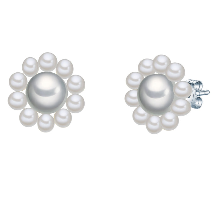 Ohrstecker Sterling Silber Süßwasser-Zuchtperle weiß silber