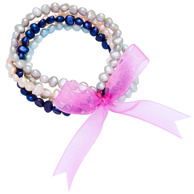 3er Set Armbänder Süßwasser-Zuchtperle multicolor