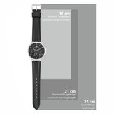 Herren Chronograph silber Echtleder schwarz
