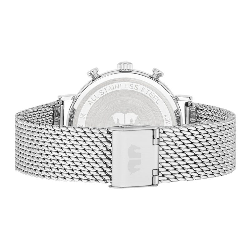 Herren Chronograph silber Edelstahl silber