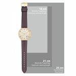 Herren Chronograph gelbgold Echtleder braun