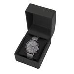 Herren Chronograph grau Edelstahl grau
