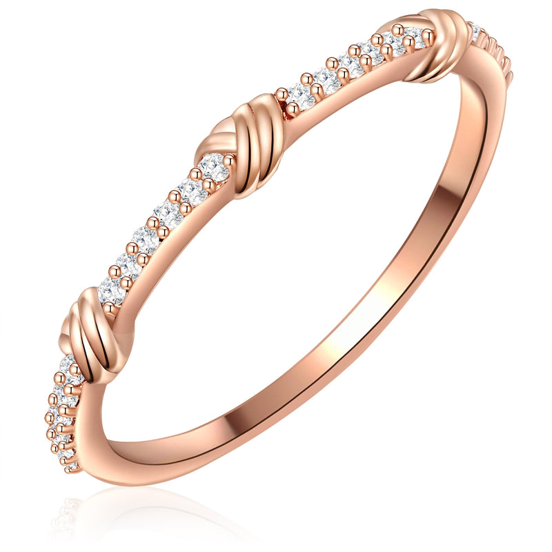 Ring Sterling Silber roségold Zirkonia weiß