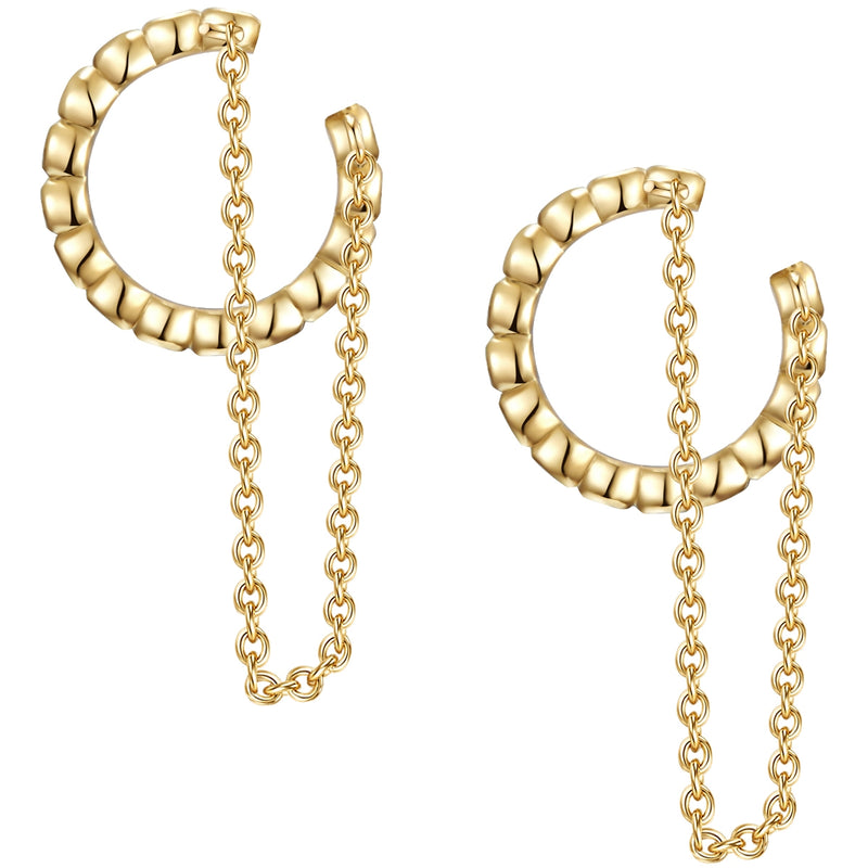 Ohrklemmen Sterling Silber gelbgold Zirkonia weiß