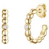 Creolen Sterling Silber gelbgold Zirkonia weiß