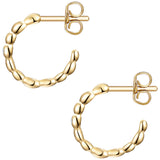 Creolen Sterling Silber gelbgold Zirkonia weiß