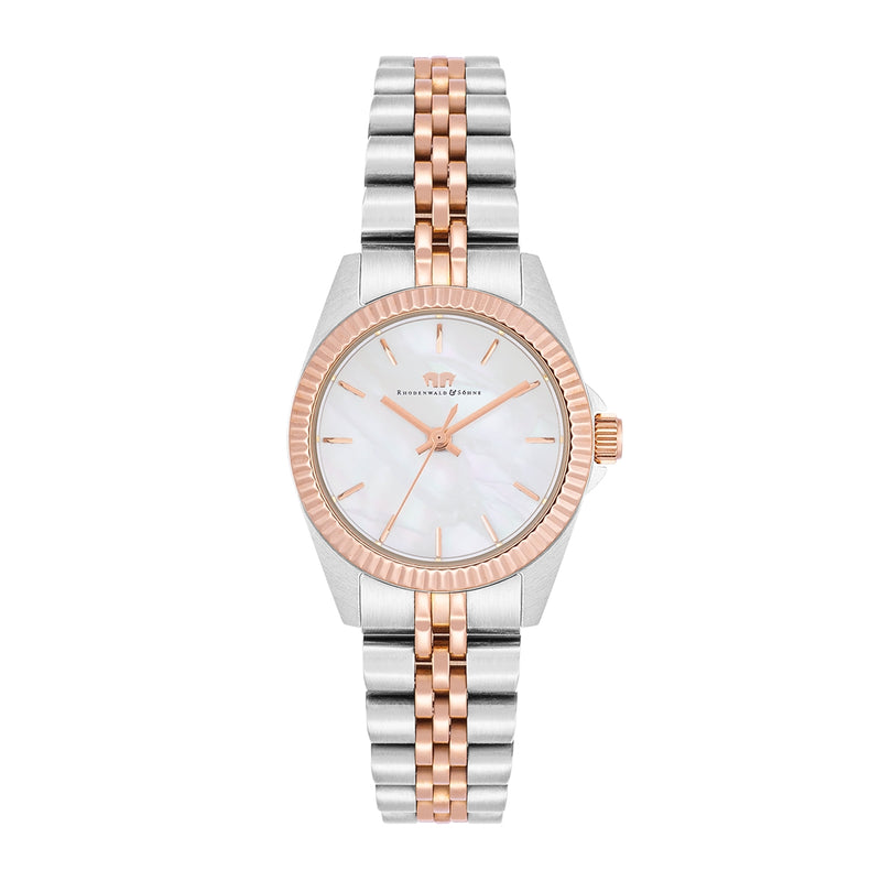 Damen Quarzuhr silber/roségold Edelstahl silber/roségold