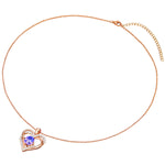 Kette mit Anhänger Sterling Silber roségold verziert mit Kristallen von Swarovski® violet Zirkonia w