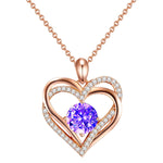 Kette mit Anhänger Sterling Silber roségold verziert mit Kristallen von Swarovski® violet Zirkonia w