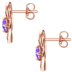 Ohrstecker Sterling Silber roségold verziert mit Kristallen von Swarovski® violet Zirkonia weiß