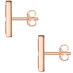 Ohrstecker Sterling Silber roségold Rubin (synth.) pink