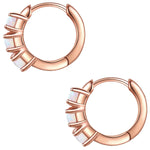 Creolen Sterling Silber roségold Opal (synth.) weiß
