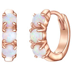 Creolen Sterling Silber roségold Opal (synth.) weiß