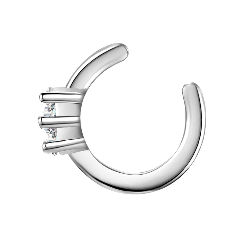 Ohrklemme Sterling Silber Zirkonia weiß