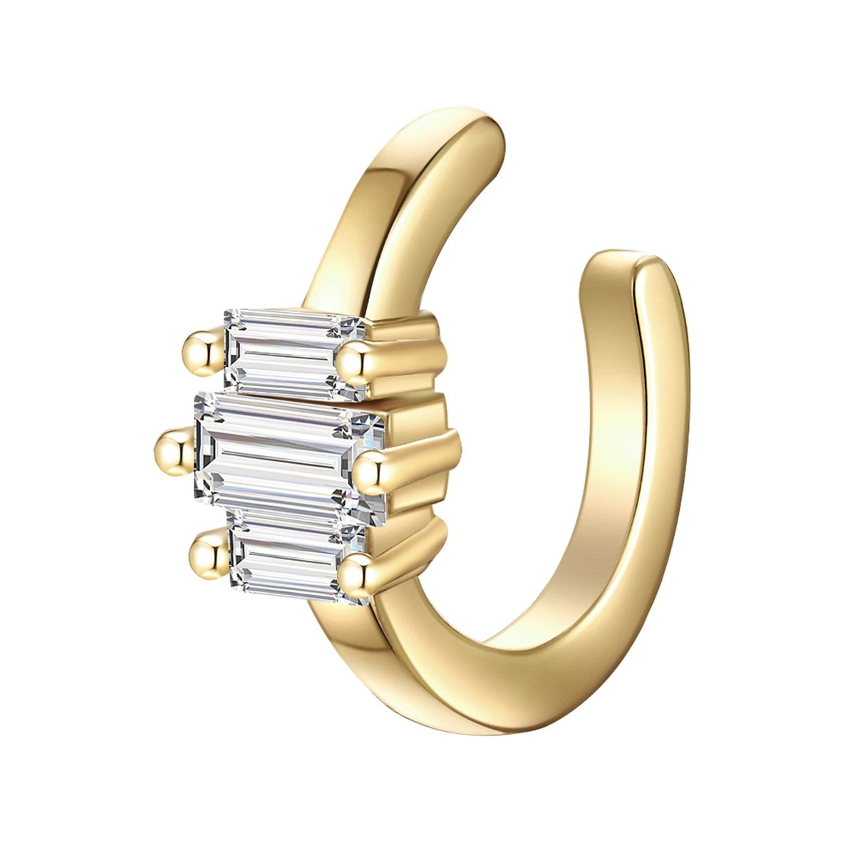 Ohrklemme Sterling Silber gelbgold Zirkonia weiß