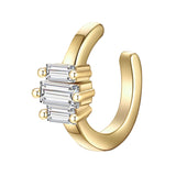 Ohrklemme Sterling Silber gelbgold Zirkonia weiß