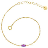 Armband Sterling Silber gelbgold Zirkonia lila