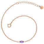 Armband Sterling Silber roségold Zirkonia lila