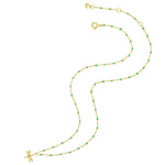 Kette Sterling Silber gelbgold Emaille grün