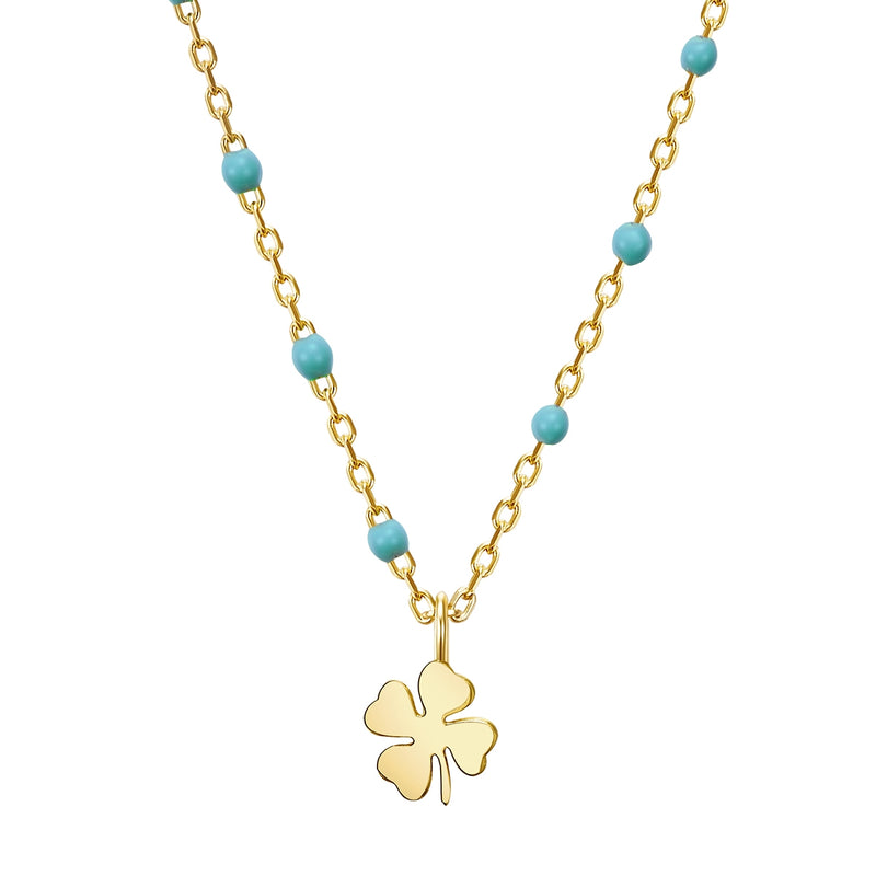 Kette Sterling Silber gelbgold Emaille blau