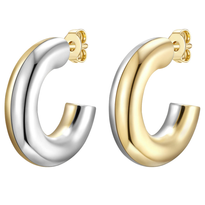 Creolen Sterling Silber bicolor