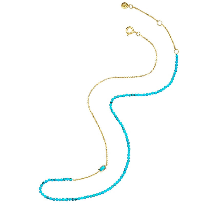 Kette Sterling Silber gelbgold Türkis (rek.)