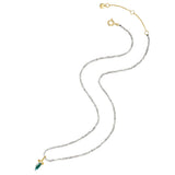 Kette Sterling Silber gelbgold Zirkonia weiß Labradorit grau Wasserachat weiß grün
