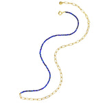 Kette Sterling Silber gelbgold Lapis Lazuli
