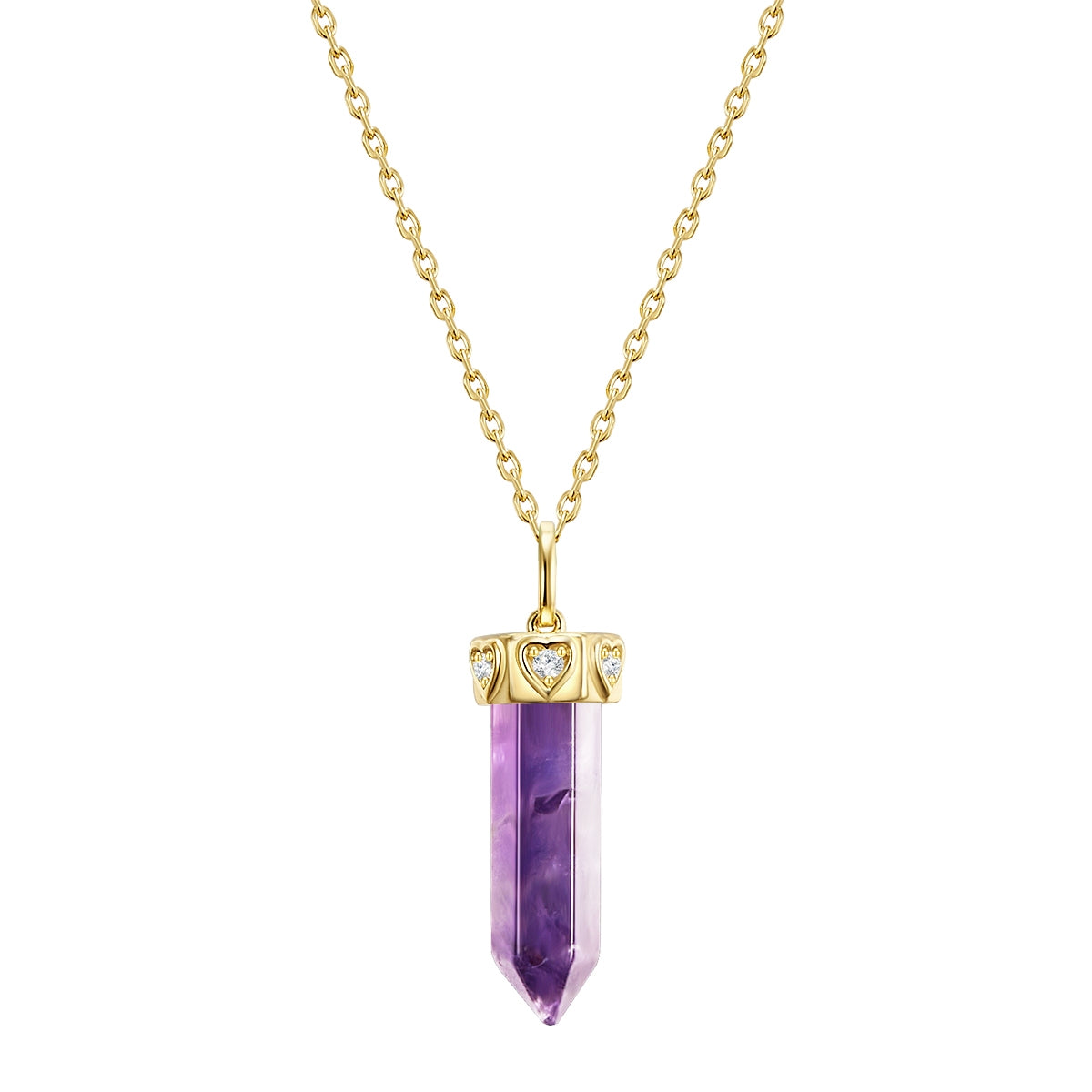 Kette Sterling Silber gelbgold Amethyst