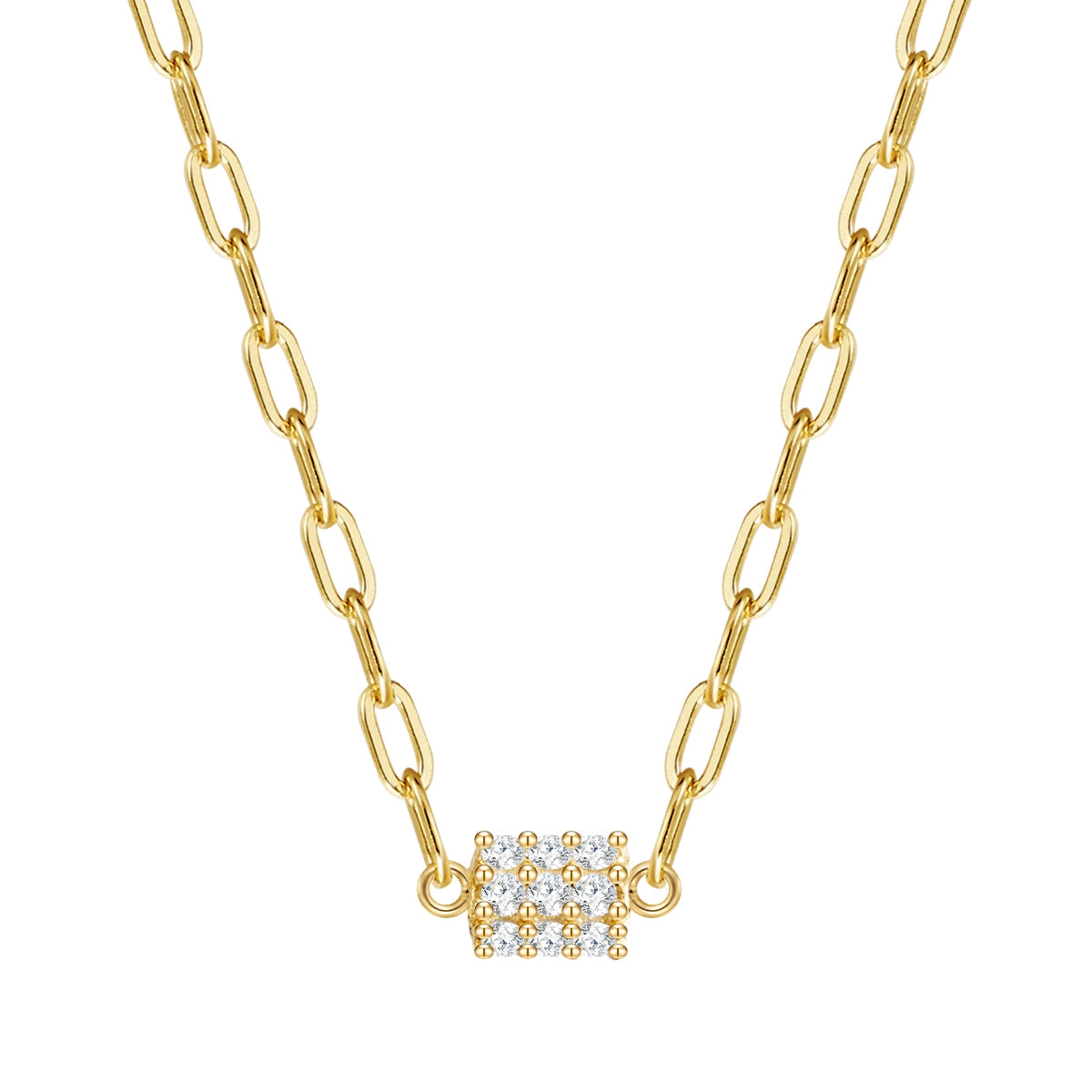 Kette mit Anhänger Sterling Silber gelbgold Zirkonia weiß