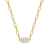 Kette mit Anhänger Sterling Silber gelbgold Zirkonia weiß