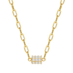 Kette mit Anhänger Sterling Silber gelbgold Zirkonia weiß