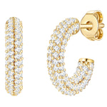 Creolen Sterling Silber gelbgold Zirkonia weiß