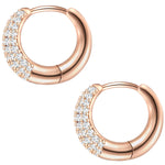 Creolen Sterling Silber roségold Zirkonia weiß