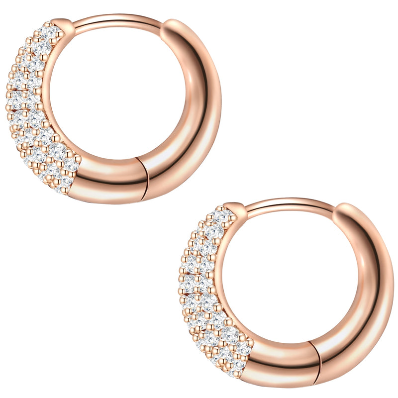 Creolen Sterling Silber roségold Zirkonia weiß