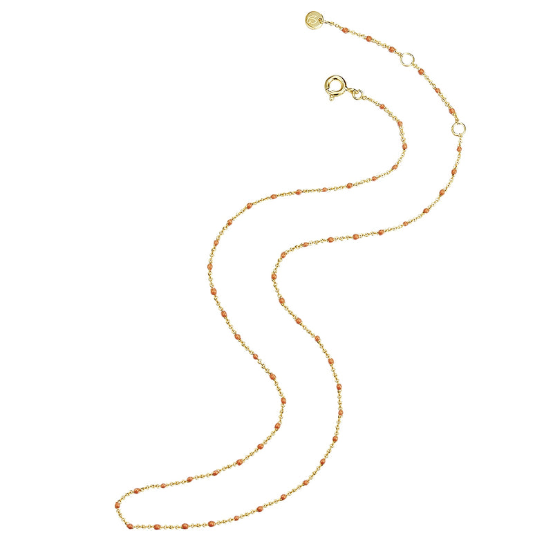 Kette Sterling Silber gelbgold Emaille orange