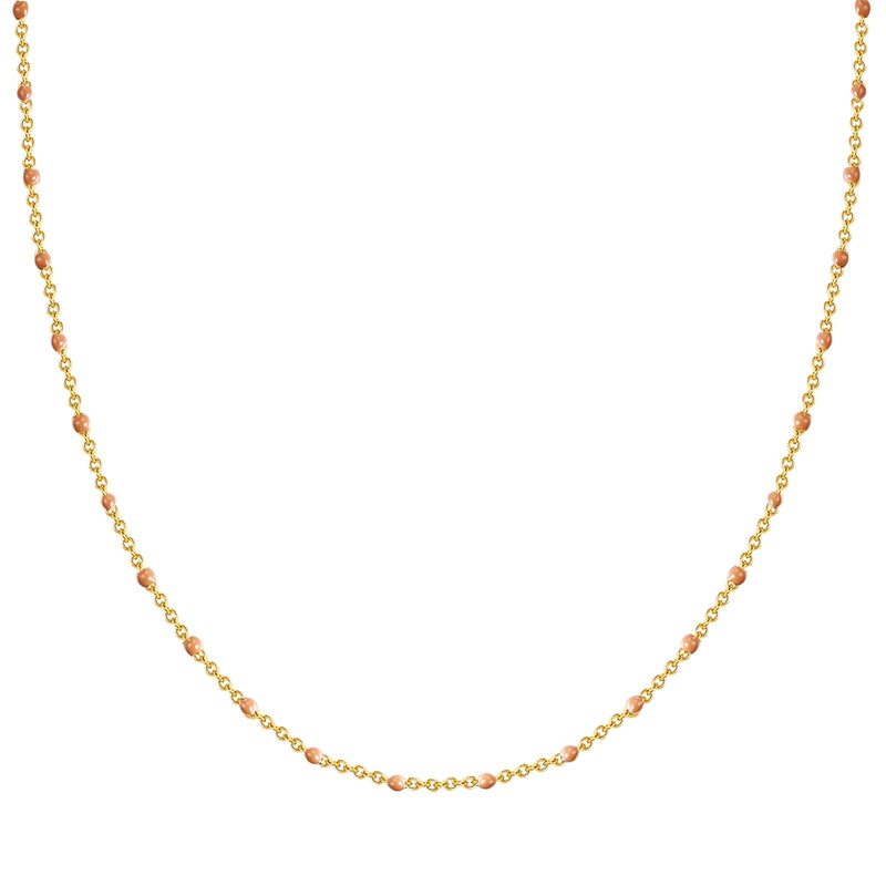 Kette Sterling Silber gelbgold Emaille orange