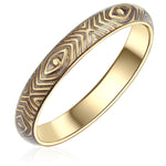 Ring Sterling Silber gelbgold Emaille schwarz