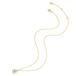 Kette mit Anhänger Sterling Silber gelbgold Perlmutt Opal (synth.) weiß