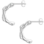 Creolen Sterling Silber Zirkonia weiß