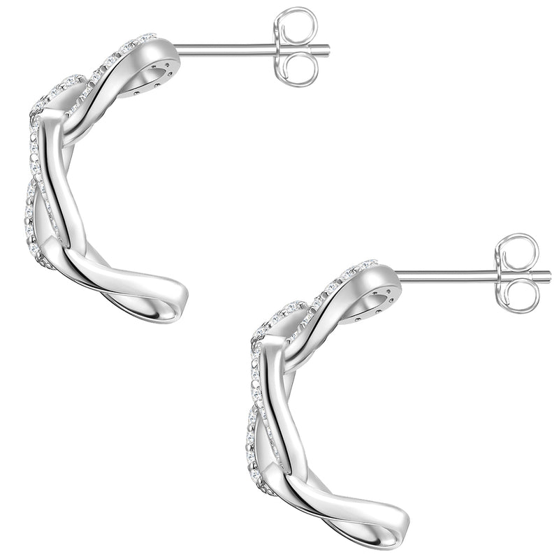 Creolen Sterling Silber Zirkonia weiß