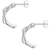 Creolen Sterling Silber Zirkonia weiß