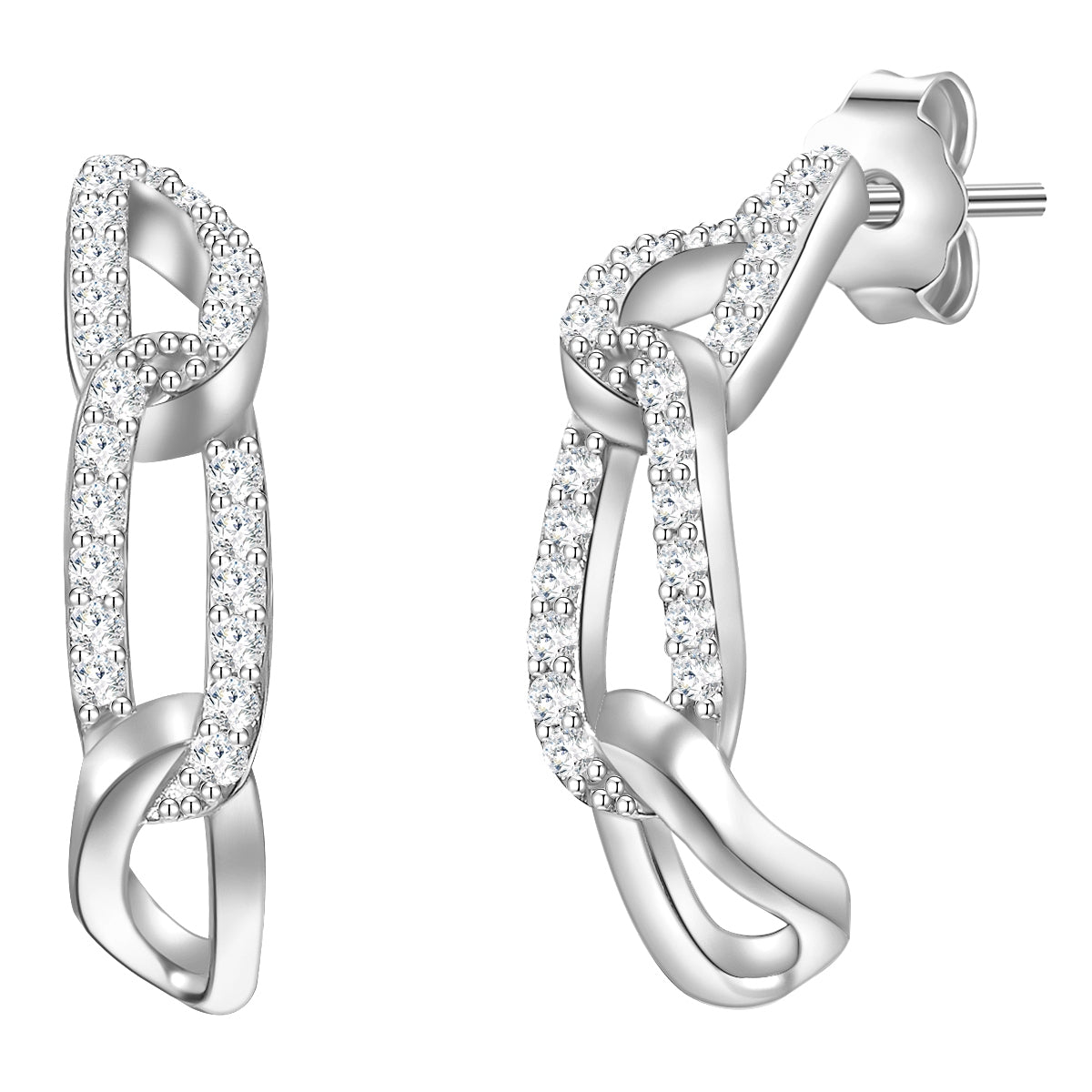 Creolen Sterling Silber Zirkonia weiß